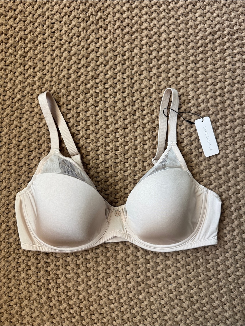 NWT Understance Mesh Contour FlexWire Plunge Bra Champagne 38D